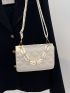 Quilted Detail Chain Decor Flap Square Bag