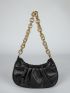 Chain Decor Ruched Bag