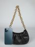 Chain Decor Ruched Bag