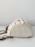 Buckle Decor Canvas Sling Bag