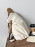 Buckle Decor Canvas Sling Bag