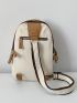 Buckle Decor Canvas Sling Bag