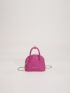 Mini Litchi Embossed Letter Graphic Chain Dome Bag