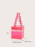 Mini Neon-Pink Chain Decor Box Bag