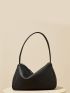 Litchi Embossed Shoulder Bag