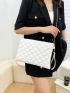 Quilted Detail Chain Square Bag With Wristlet