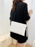 Quilted Detail Chain Square Bag With Wristlet