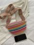 Mini Color Block Straw Bag