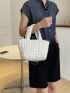 Minimalist Seersucker Shopper Bag