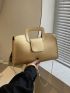 Metallic Crocodile Embossed Chain Flap Square Bag