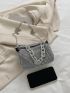 Mini Rhinestone Decor Chain Bucket Bag