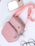 Heart Embroidery Phone Bag, Multi Zipper Crossbody Bag With Earphone Hole, Women's Small Purse