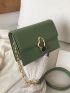 Mini Metal Lock Chain Decor Flap Square Bag