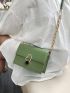 Mini Metal Lock Chain Decor Flap Square Bag