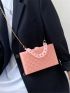 Mini Embossed Detail Chain Box Bag