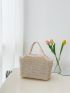 Minimalist Double Handle Straw Bag