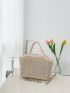 Minimalist Double Handle Straw Bag