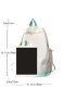 Letter Patch Decor Color Block Functional Backpack