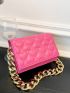 Mini Heart Quilted Flap Chain Square Bag