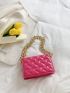 Mini Heart Quilted Flap Chain Square Bag