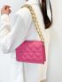 Mini Heart Quilted Flap Chain Square Bag