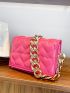 Mini Heart Quilted Flap Chain Square Bag