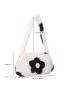Fuzzy Floral Pattern Square Bag