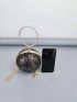 Minimalist Sequin Decor Top Ring Chain Circle Bag