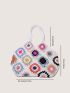 Random Floral Pattern Crochet Bag Vacation