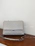 Chevron Flap Chain Square Bag