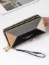 Colorblock Letter Graphic Long Wallet