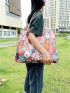 Floral Pattern Shopper Bag