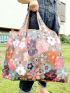 Floral Pattern Shopper Bag