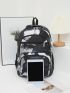 3pcs Brush Pattern Functional Backpack Set