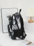 3pcs Brush Pattern Functional Backpack Set