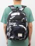 3pcs Brush Pattern Functional Backpack Set