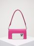 Neon Pink Flap Square Bag