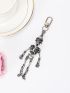 Skeleton Decor Bag Charm Halloween Keychain Cartoon Key Ring Cute Bag Accessory Car Pendant