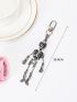 Skeleton Decor Bag Charm Halloween Keychain Cartoon Key Ring Cute Bag Accessory Car Pendant