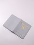 Metallic Plane & Letter Graphic Passport Case