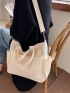 Patched Pocket Canvas Shopper Bag