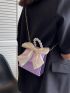 Mini Faux Pearl & Bow Decor Quilted Flap Chain Square Bag