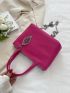 Mini Neon Pink Square Bag With Bag Charm