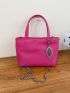 Mini Neon Pink Square Bag With Bag Charm