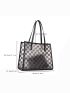 Letter Graphic Transparent Shoulder Tote Bag With Inner Pouch