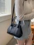 Litchi Embossed Double Handle Bucket Bag