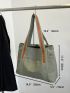 Two Tone Shoulder Tote Bag