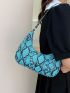 Snakeskin Embossed Hobo Bag