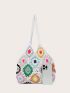 Random Floral Pattern Crochet Bag Vacation