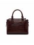 Crocodile Embossed Top Handle Bag With Purse